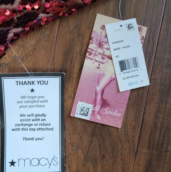 Sequin Maroon Strapless Party Special Occasion Homecoming Morp Dress Size XS - Picture 6 of 13